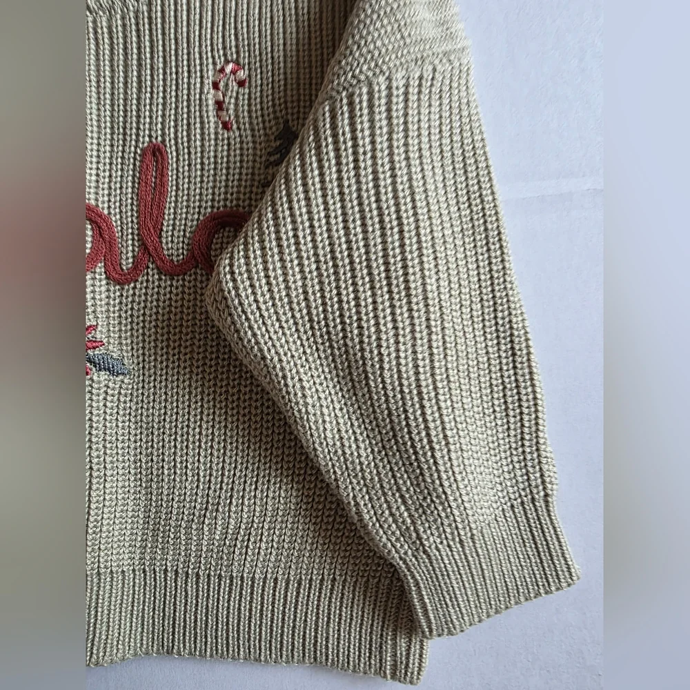 Modern Moments Baby Holiday Sweater 12 Months Fa La La Embroidered Knit Pullover
